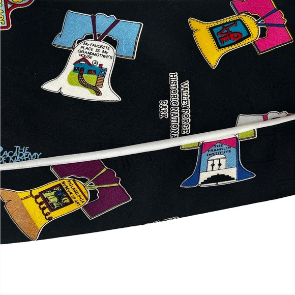 Nicole Miller Necktie Tie 100% Silk Hand Sewn Novelty Graphics City Philadelphia - Picture 6 of 12